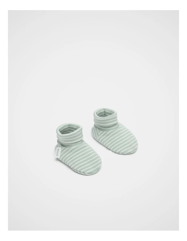 Core Rib Logo Bootie in Sage Stripe image 1