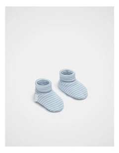 Core Rib Logo Bootie in Blue Stripe