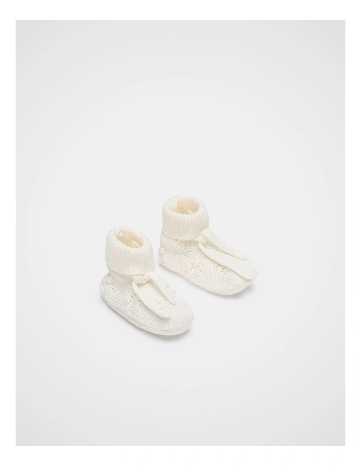 Bobble Knit Bootie in Classic Cream image 1