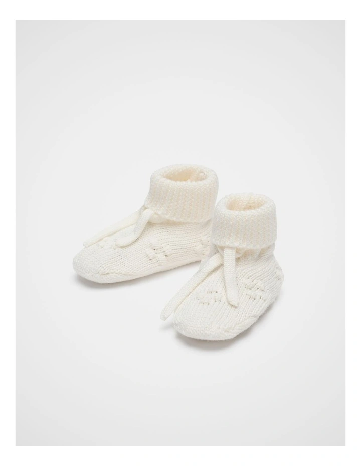 Bobble Knit Bootie in Classic Cream image 2