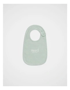 Core Logo Dribble Bib in Sage Stripe