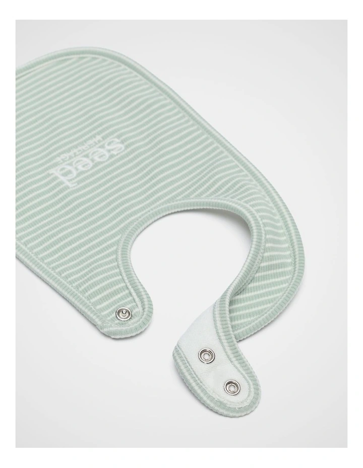 Core Logo Dribble Bib in Sage Stripe image 2