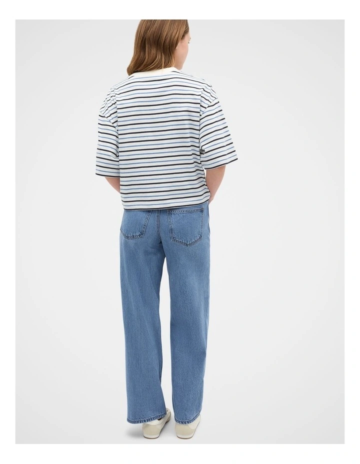 Relaxed Stripe Tee in Classic Cream image 2