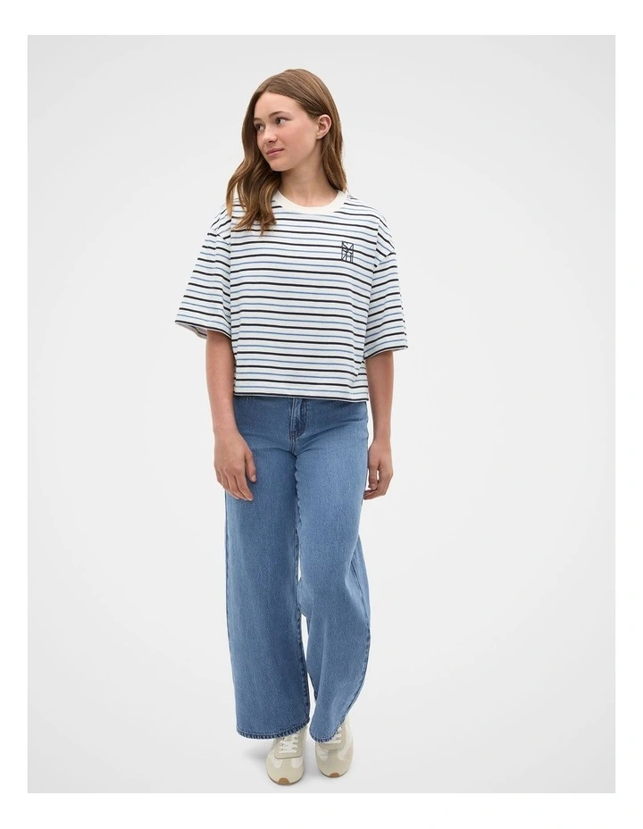 Relaxed Stripe Tee in Classic Cream image 4