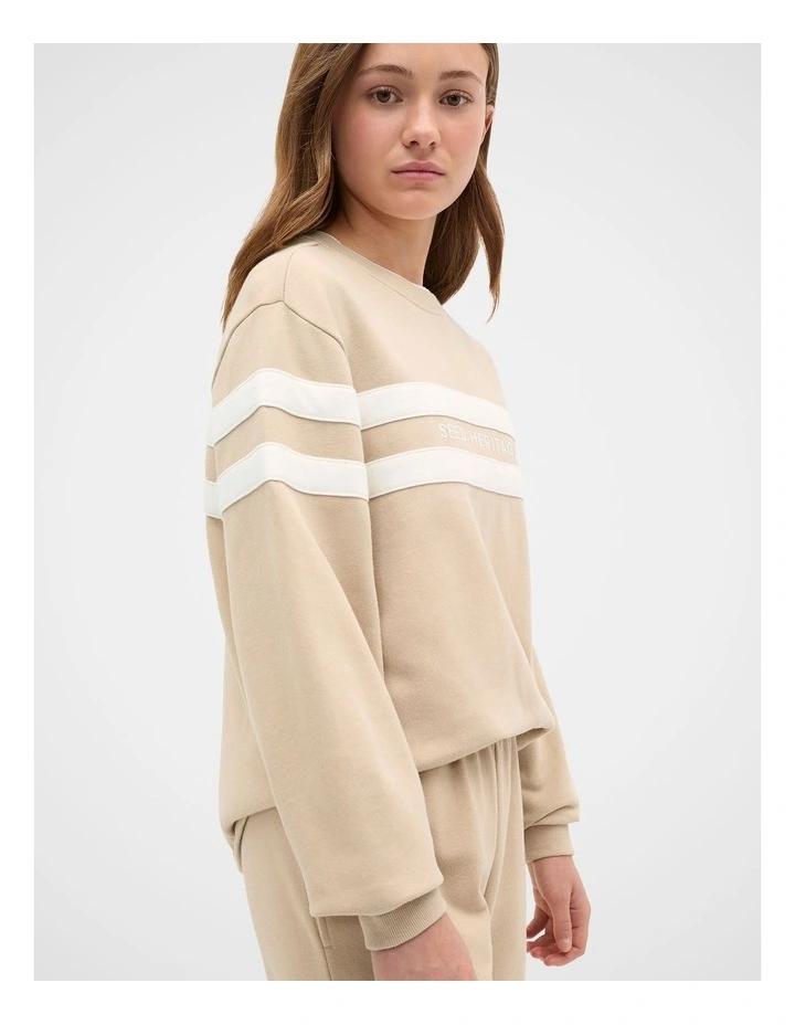 Relaxed Logo Crew Sweat in Sandstone image 1