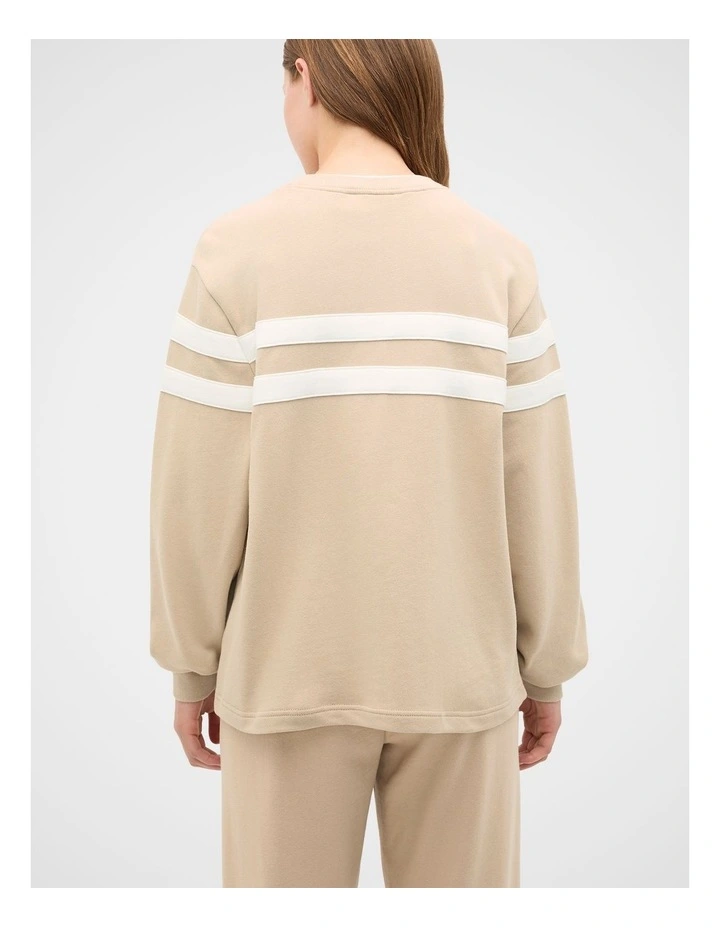 Relaxed Logo Crew Sweat in Sandstone image 2