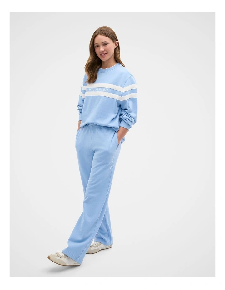 Relaxed Logo Crew Sweat in Cloud Blue image 4