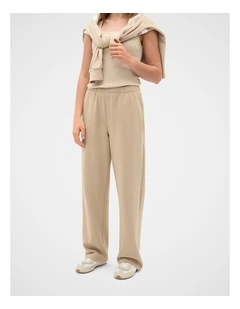 Roll Waist Logo Track Pant in Sandstone