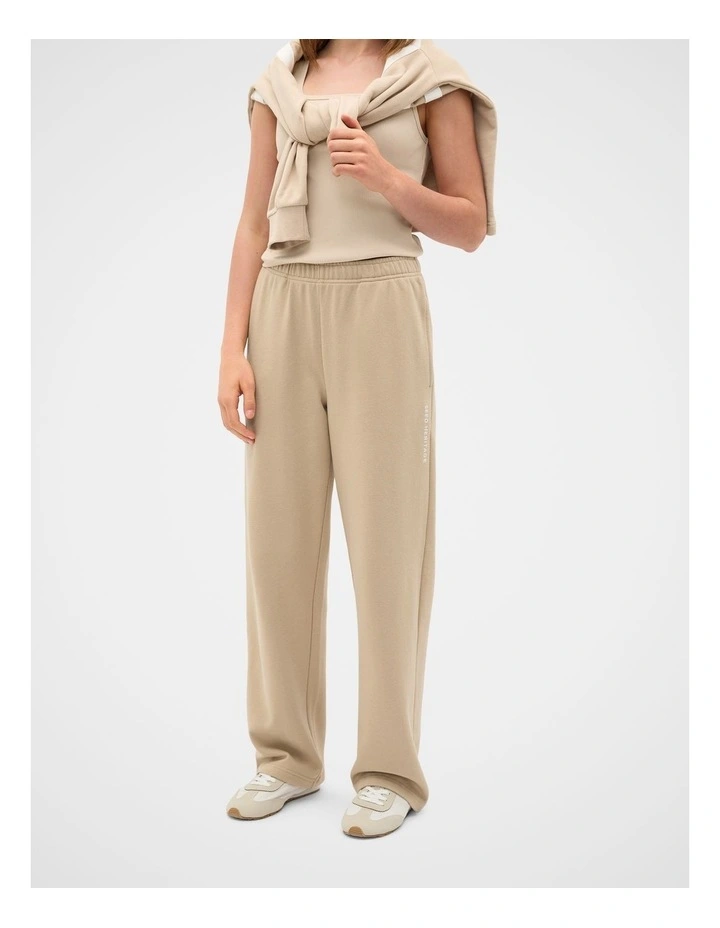Roll Waist Logo Track Pant in Sandstone image 1