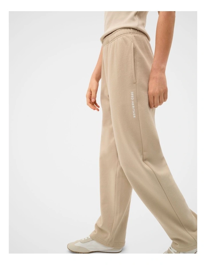 Roll Waist Logo Track Pant in Sandstone image 3