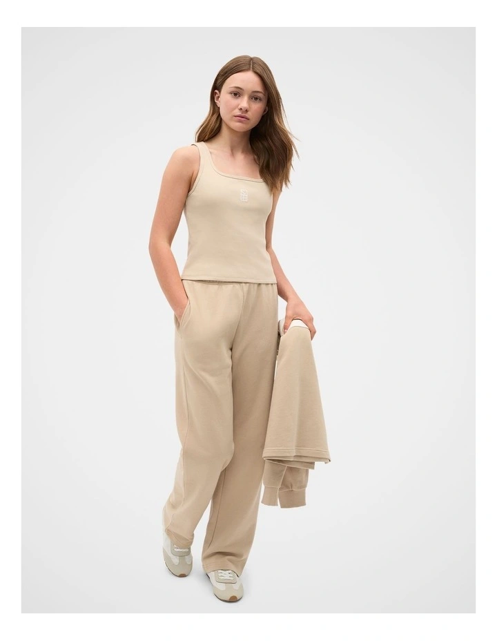 Roll Waist Logo Track Pant in Sandstone image 4