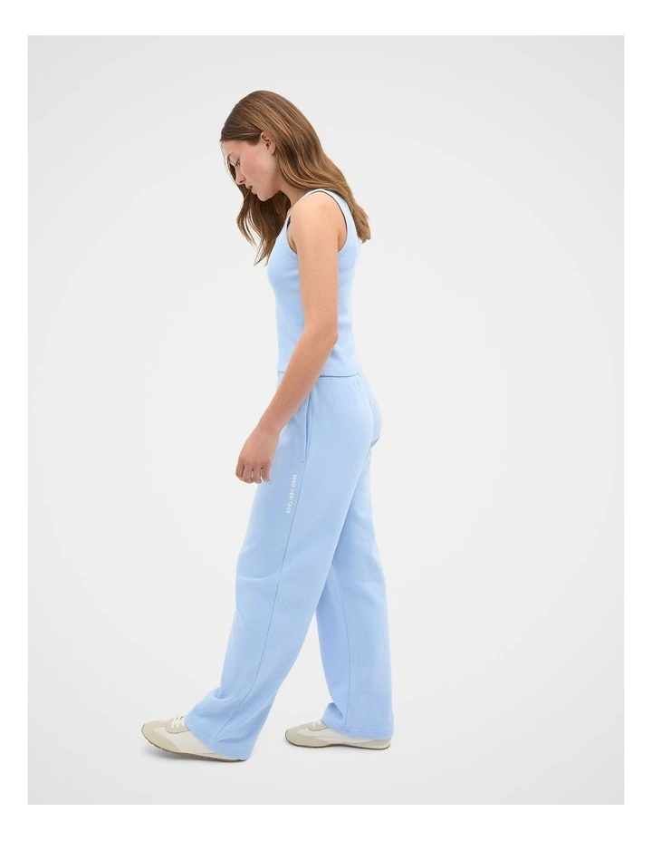 Roll Waist Logo Track Pant in Cloud Blue image 4