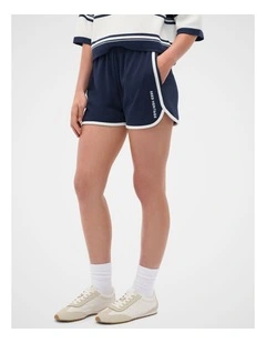 Logo Track Short in New Navy