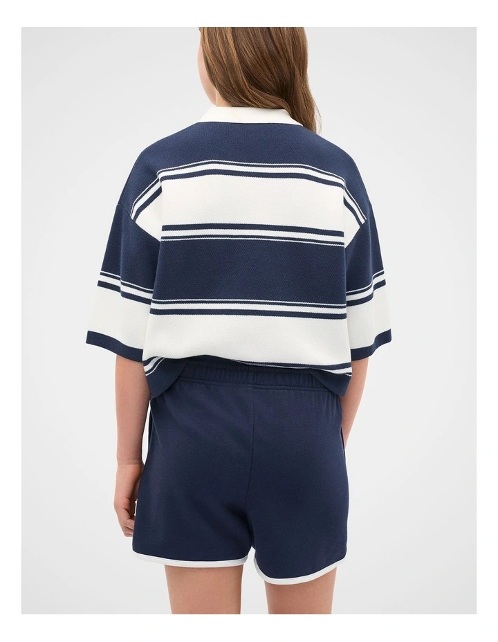 Logo Track Short in New Navy image 2
