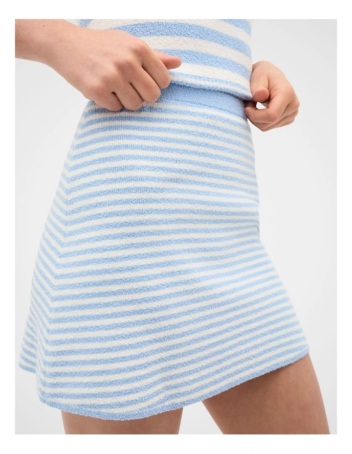 Stripe Knit Skirt in Cloud Blue image 4