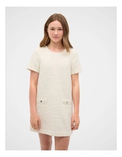 Tweed Dress in Classic Cream