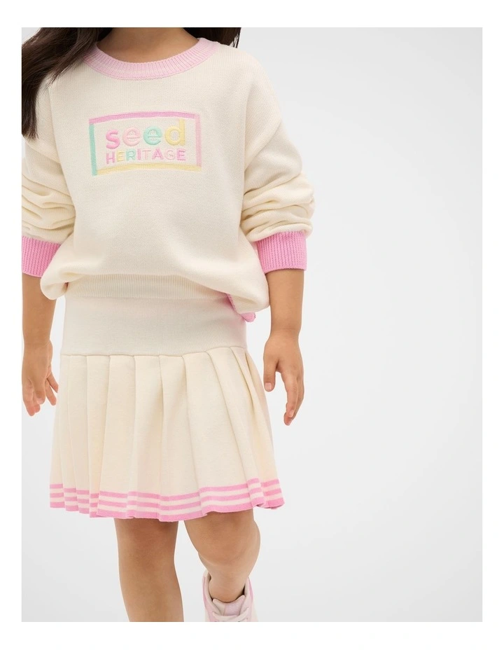 Pleat Knit Skirt in Classic Cream image 1