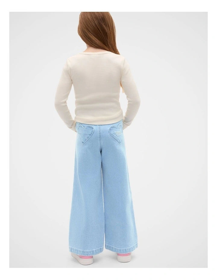 Core Logo Rib Tee in Classic Cream image 2