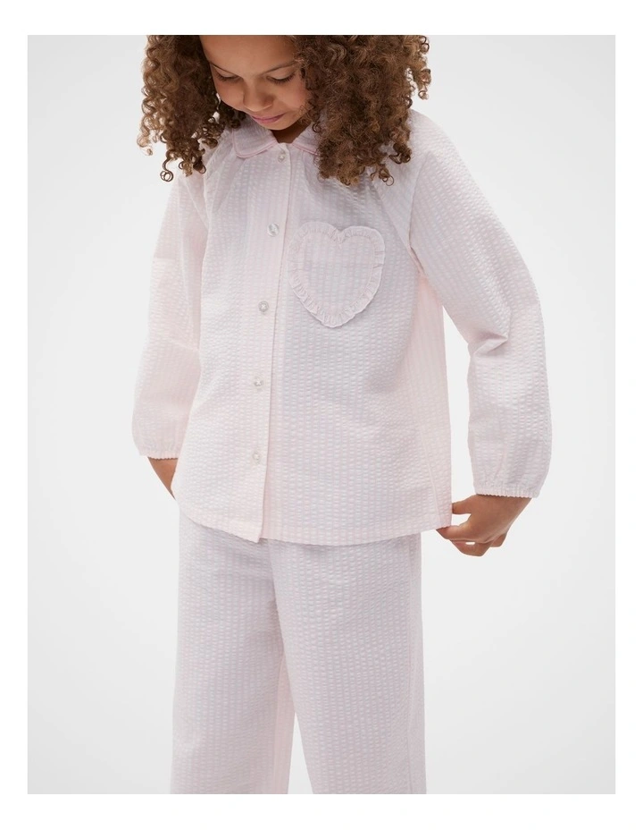 Stripe Woven Pyjama in Pink Lemonade image 3