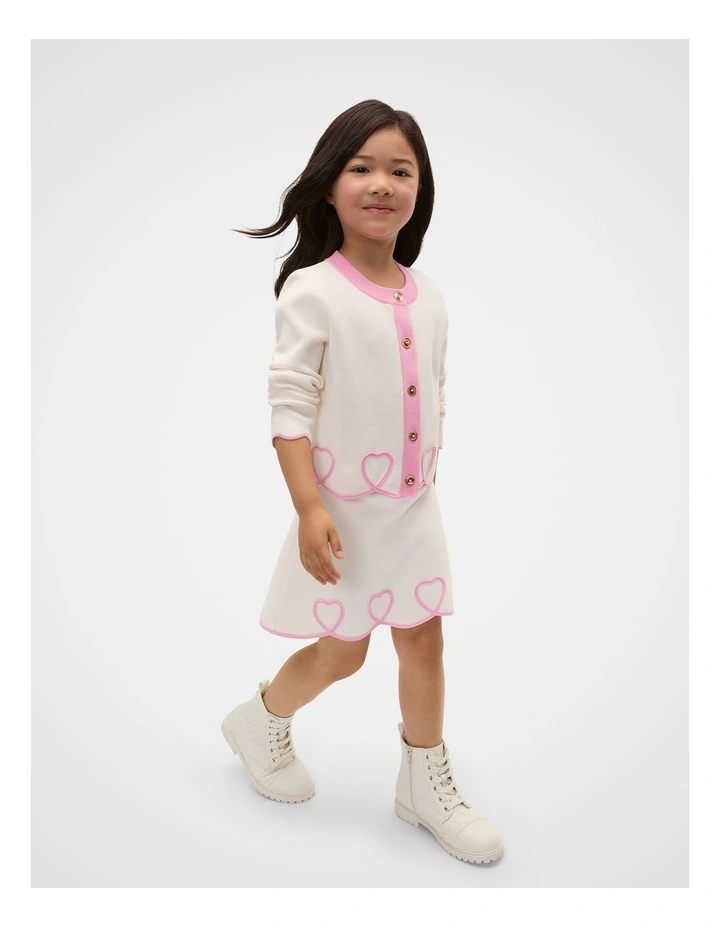 Scallop Crepe Cardigan in Classic Cream image 3