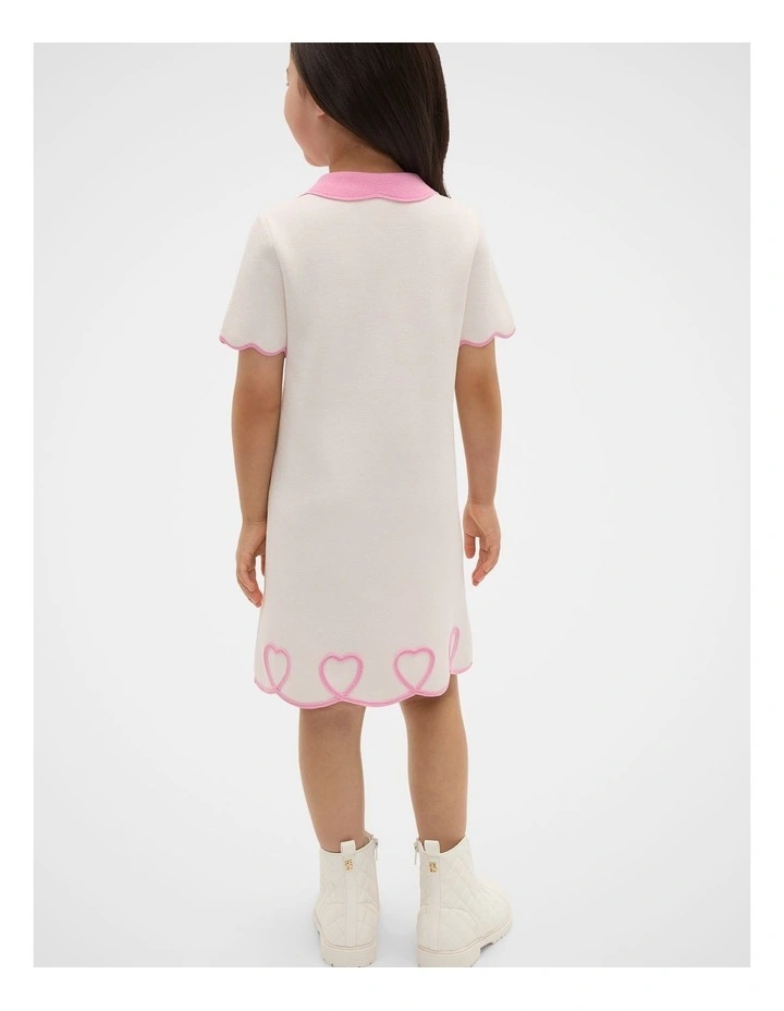 Scallop Crepe Dress in Classic Cream image 2