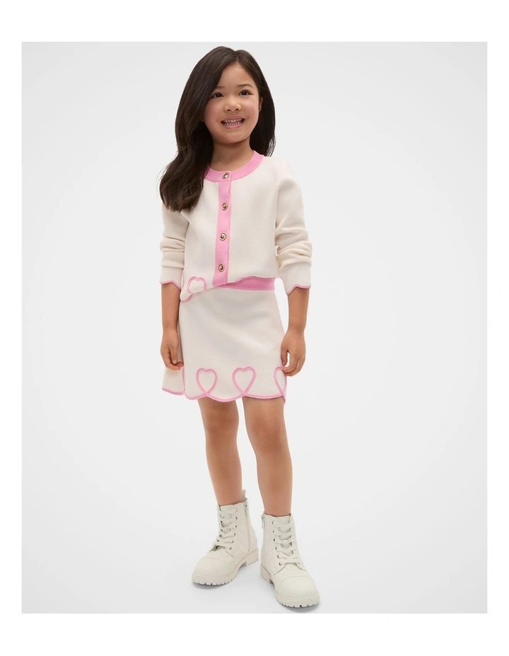 Scallop Crepe Skirt in Classic Cream image 3