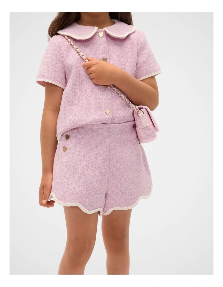 Heart Tweed Short in Candy Pink image 1
