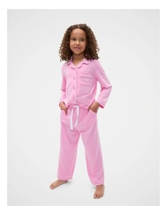 Piped Jersey Pyjama in Candy Pink