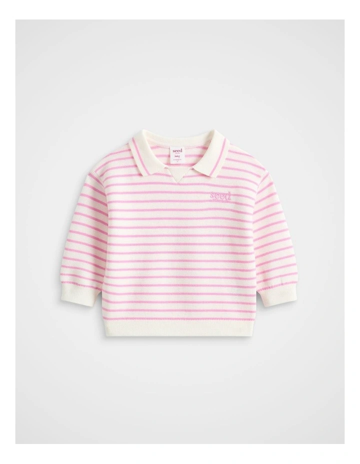 Core Logo Knit Sweater in Classic Cream image 1