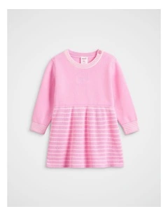 Logo Knit Dress in Candy Pink