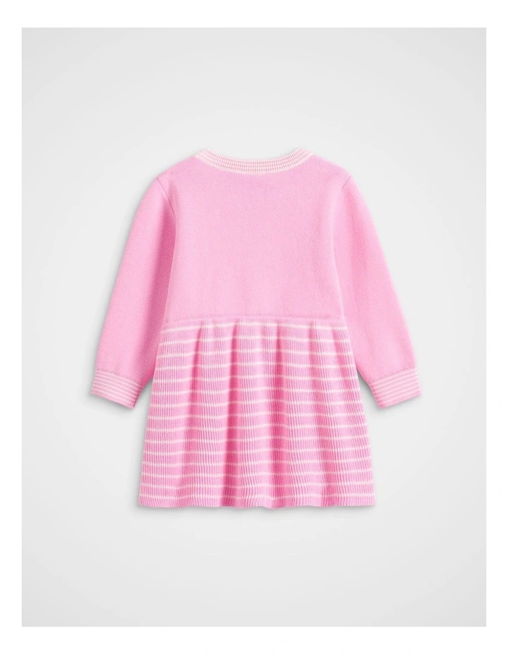 Logo Knit Dress in Candy Pink image 2