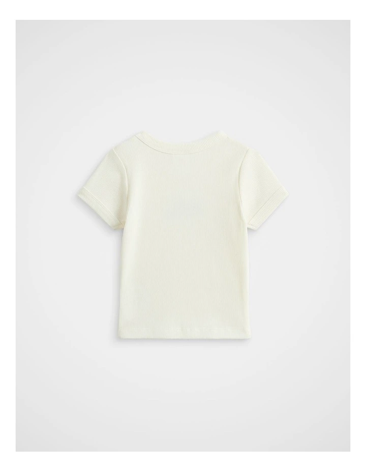 Rib Logo Tee in Classic Cream image 2