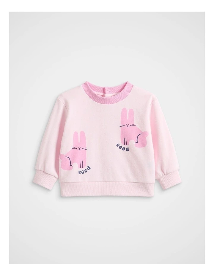 Bunny Hop Sweat Top in Pink Lemonade image 1