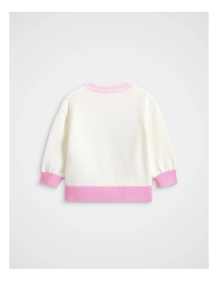 Logo Knit Sweater in Classic Cream image 2