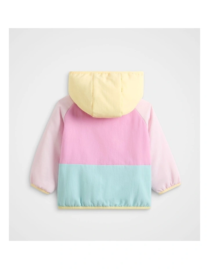 Colourblock Logo Spray Jacket in Pink Lemonade image 2