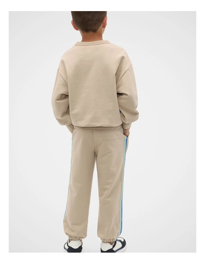 Sports Stripe Logo Sweat in Milk image 2