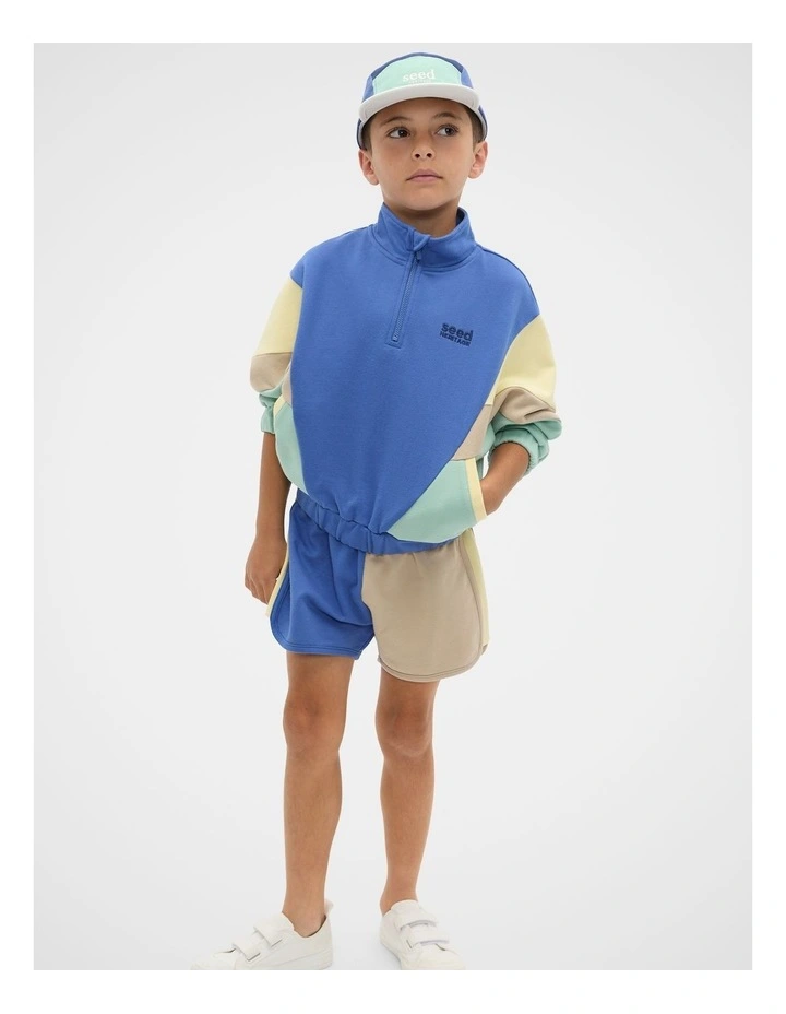 Colourblock Zip Through Sweat in Multi image 3