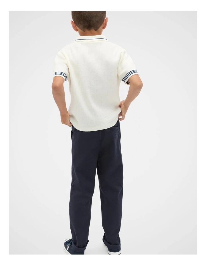 Rib Knit Polo in Classic Cream image 2