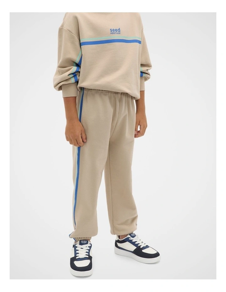 Sports Stripe Track Pant in Milk image 1