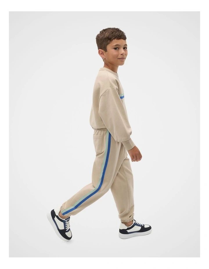 Sports Stripe Track Pant in Milk image 3
