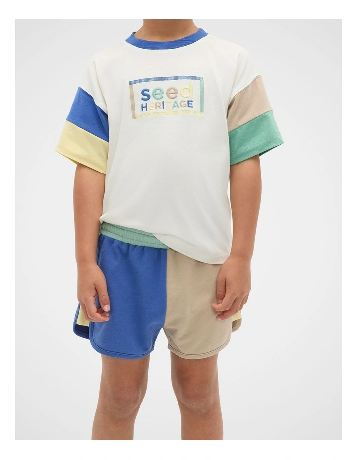 Colourblock Runner Short in Multi image 1