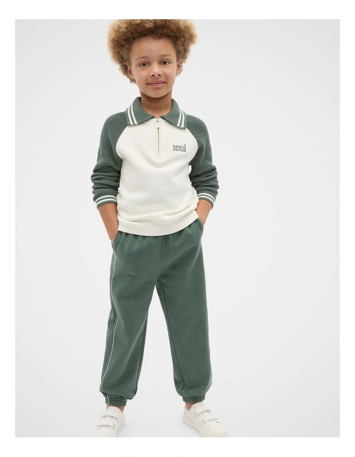 Core Knit Half Zip Sweater in Forest image 3