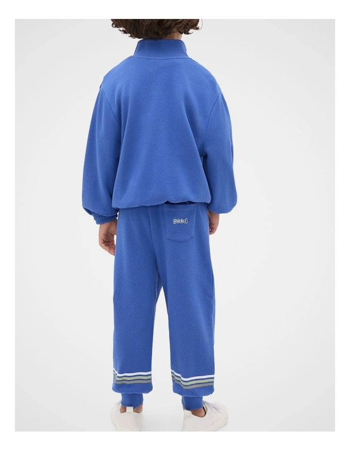 Bunny Zip Through Sweat Top in Mid Blue image 2