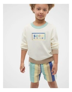 Logo Knit Sweater in Classic Cream