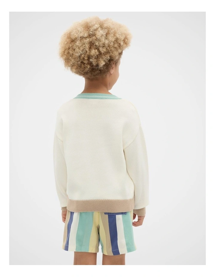 Logo Knit Sweater in Classic Cream image 2