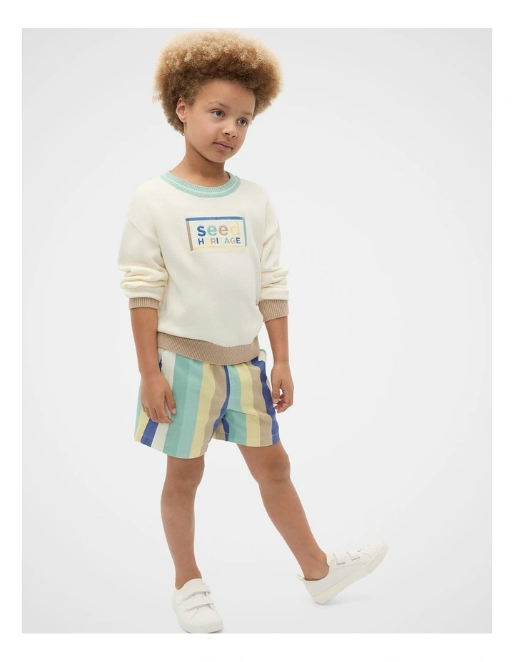 Logo Knit Sweater in Classic Cream image 3