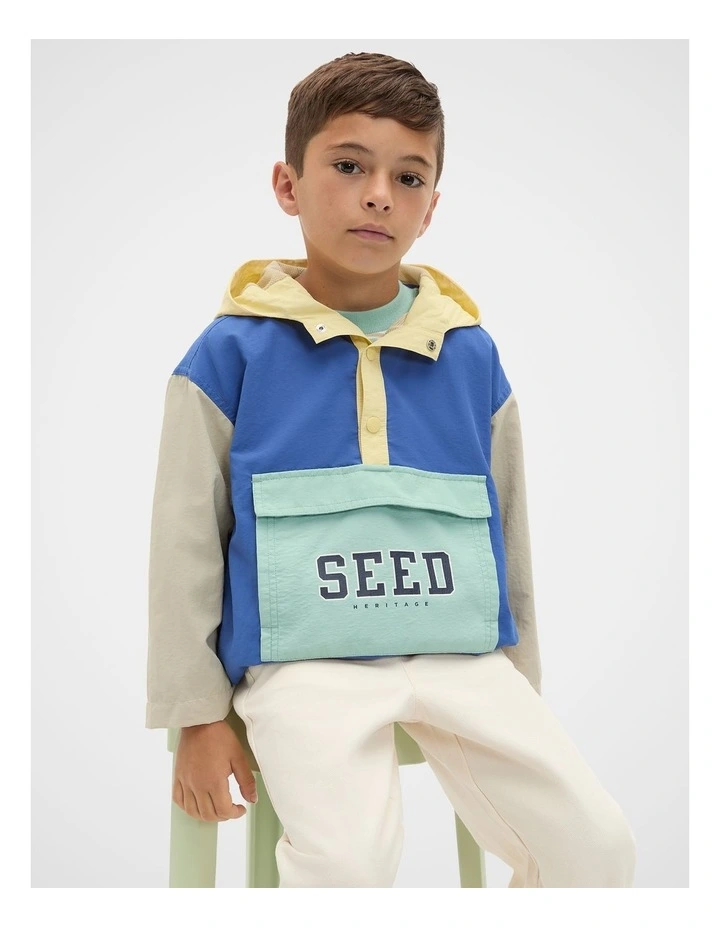 Colourblock Logo Spray Jacket in Multi image 1