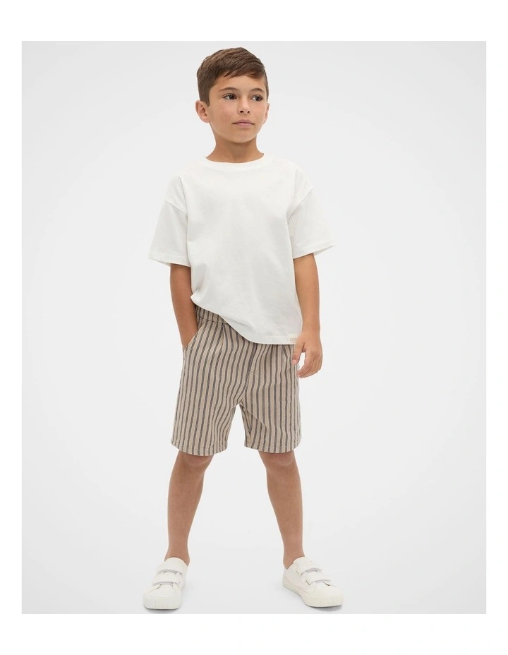 Stripe Woven Short in French Navy image 3