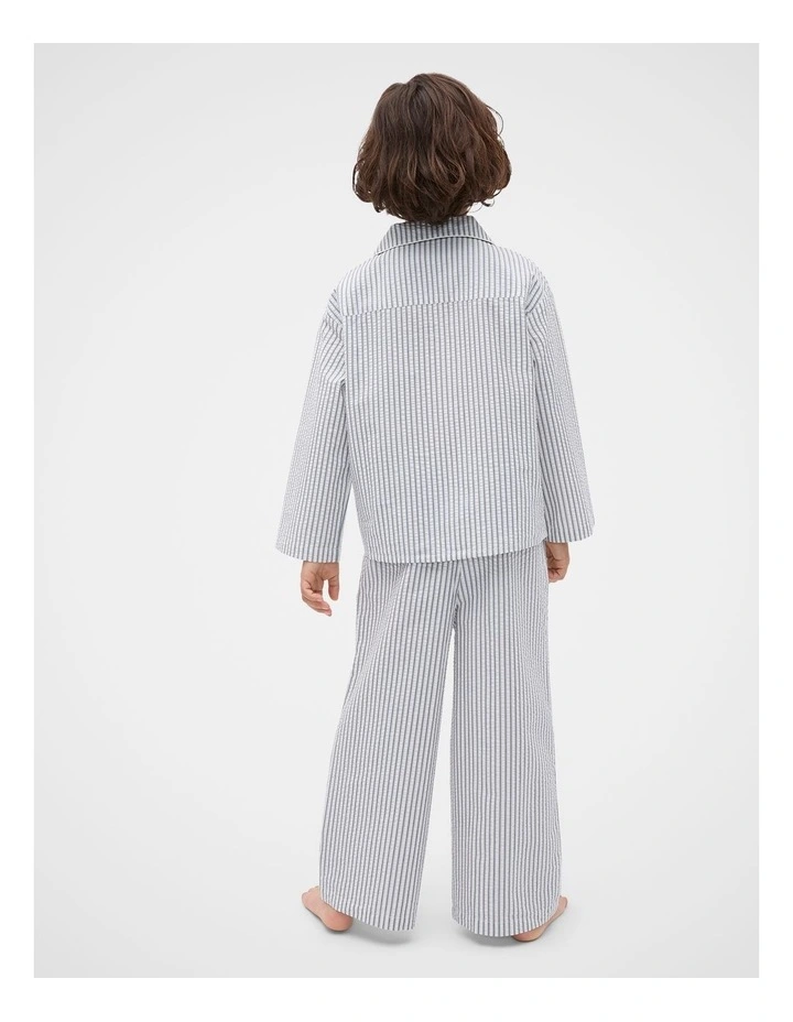 Stripe Woven Pyjama in French Navy image 2