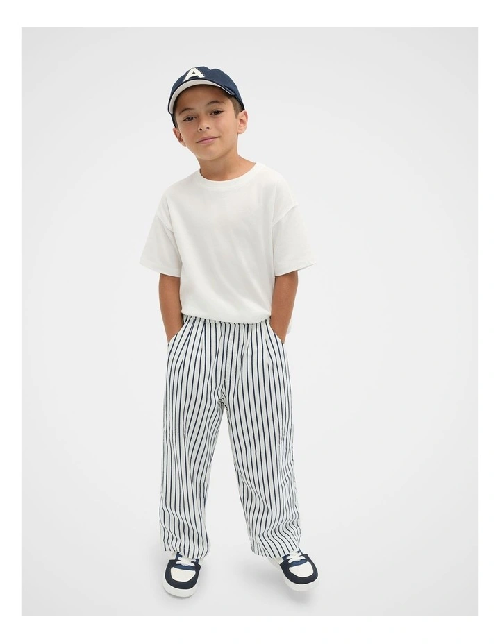 Stripe Woven Pant in French Navy image 3
